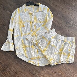 CALIA by Carrie Underwood blue and yellow tie dye set Small